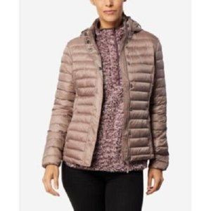 32 Degrees Women's Packable Hooded Puffer Coat Pink Size X-Large